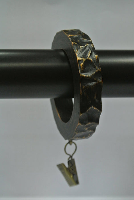 Set of 14 Hammered Designer Curtain Rings in Burnt Gold Finish