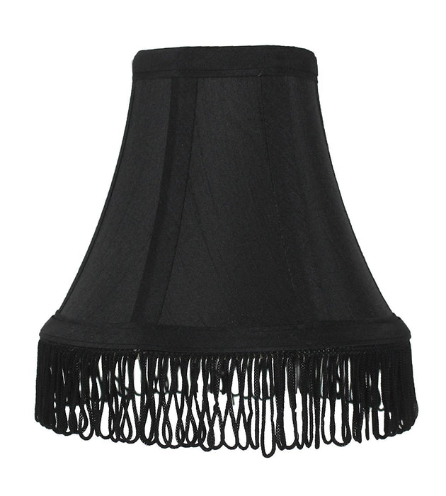 Silk 6-inch Bell with Fringe Chandelier Lamp Shade - 5 Colors