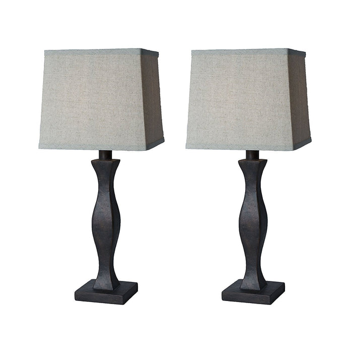Set of 2 Eva Table Lamps, Paris Bronze