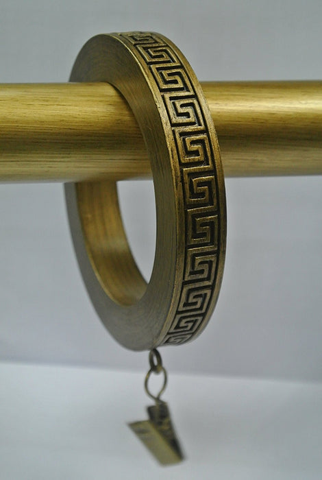 Set of 4 Large Greek Key Designer Curtain Rings