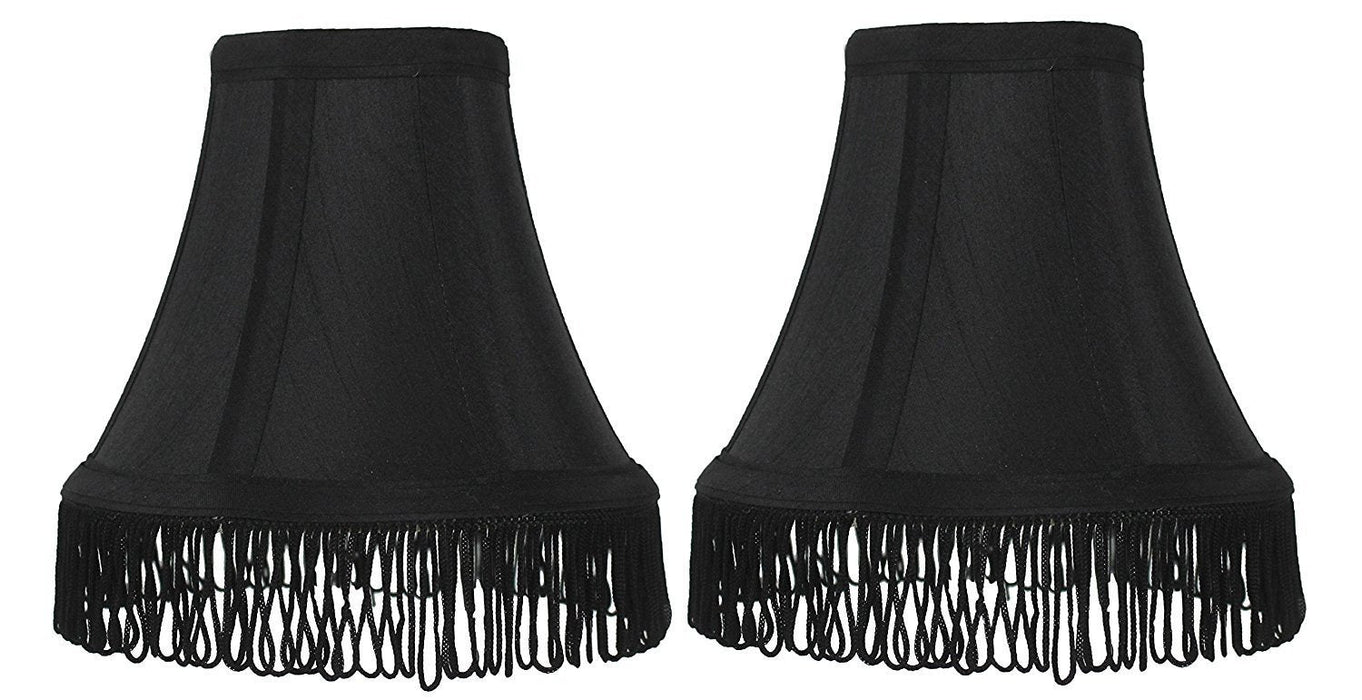 Silk 6-inch Bell with Fringe Chandelier Lamp Shade - 5 Colors