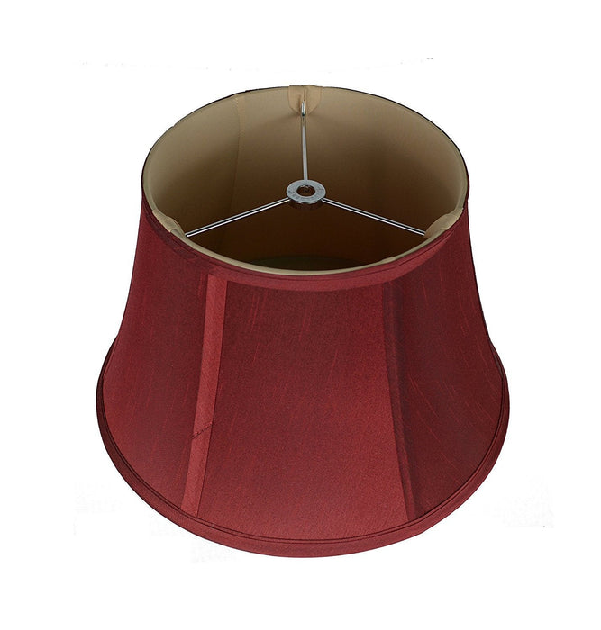 Softback Bell Lampshade, Faux Silk, 14-inch, Burgundy, Spider