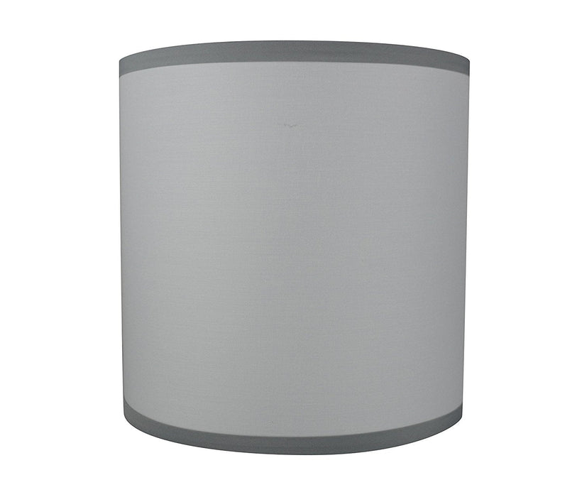 Cotton Classic Drum Lampshade with Gray Trim