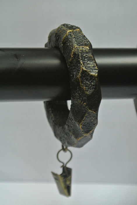 Set of 7 Hammered Designer Curtain Rings in Burnt Gold Finish