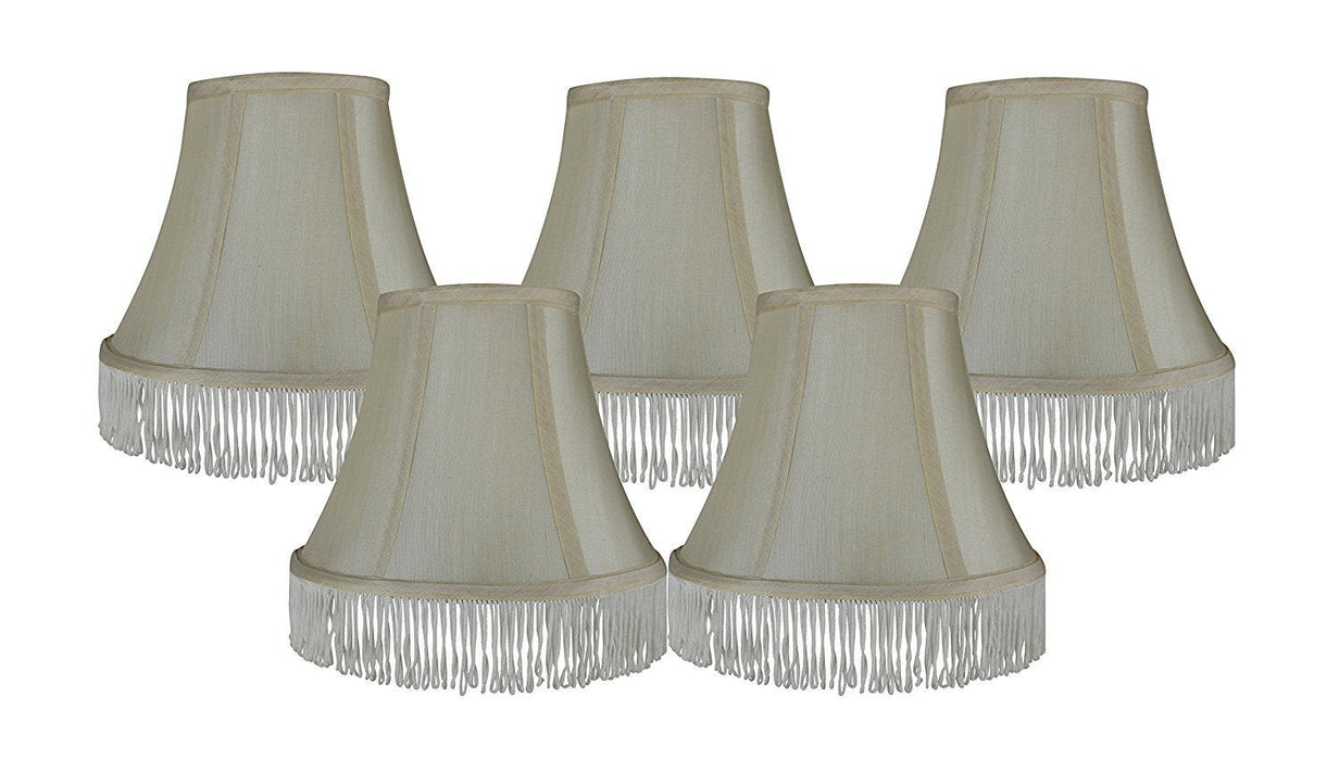 Silk 6-inch Bell with Fringe Chandelier Lamp Shade - 5 Colors
