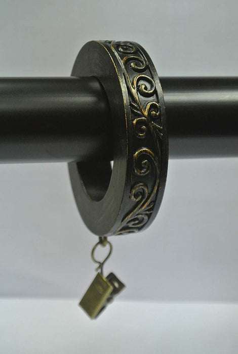 Urbanest Set of 14 Scroll Designer Curtain Rings in Burnt Gold