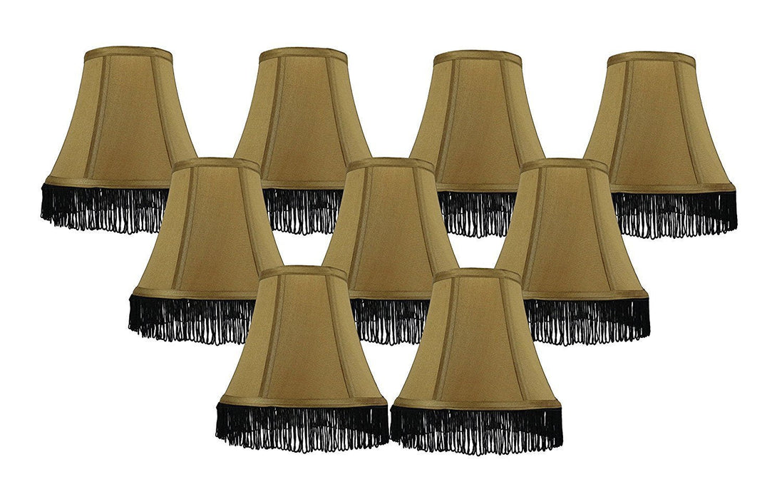 Silk 6-inch Bell with Fringe Chandelier Lamp Shade - 5 Colors