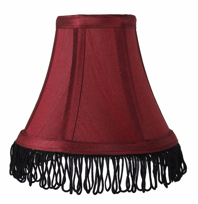 Silk 6-inch Bell with Fringe Chandelier Lamp Shade - 5 Colors