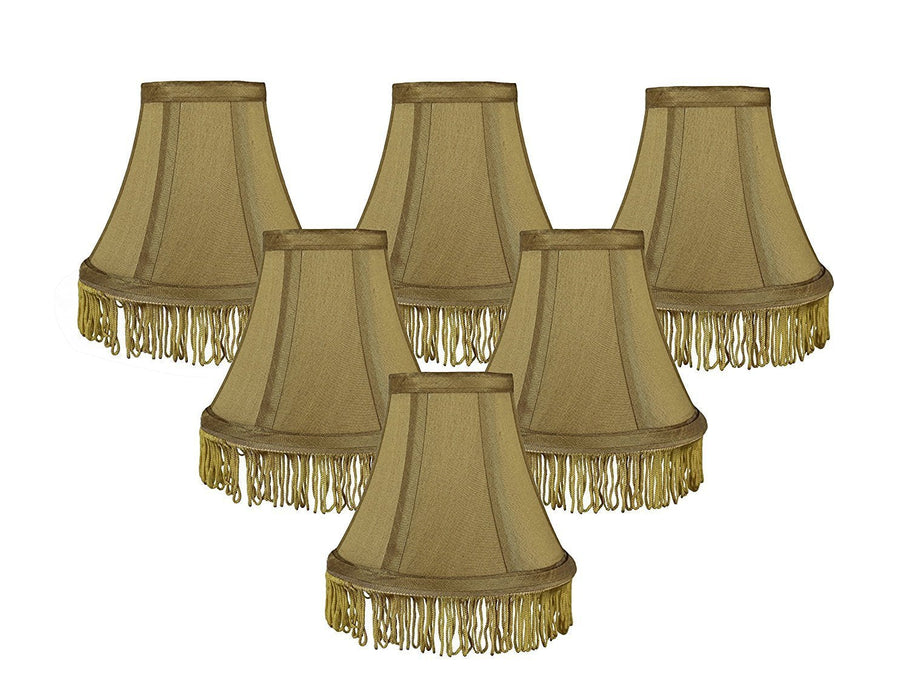 Silk 6-inch Bell with Fringe Chandelier Lamp Shade - 5 Colors