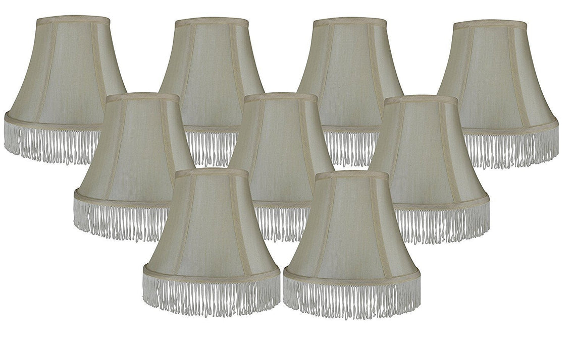 Silk 6-inch Bell with Fringe Chandelier Lamp Shade - 5 Colors