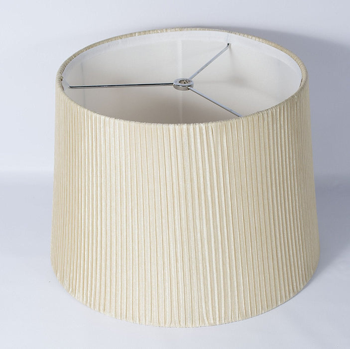Faux Silk Box Pleated Drum Lampshade, 10-inch By 12-inch By 8.5-inch, Spider Fitter