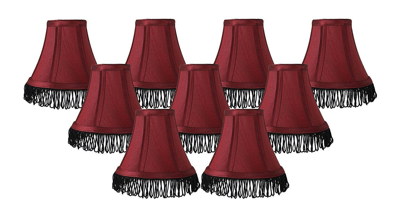 Silk 6-inch Bell with Fringe Chandelier Lamp Shade - 5 Colors