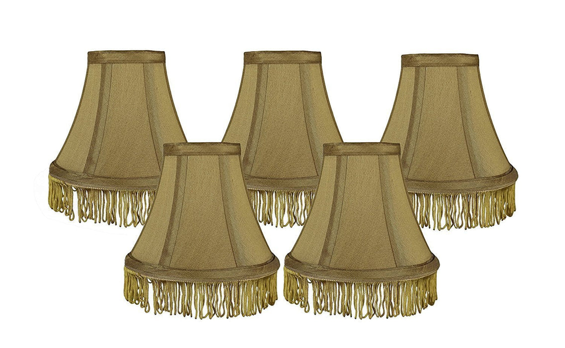Silk 6-inch Bell with Fringe Chandelier Lamp Shade - 5 Colors