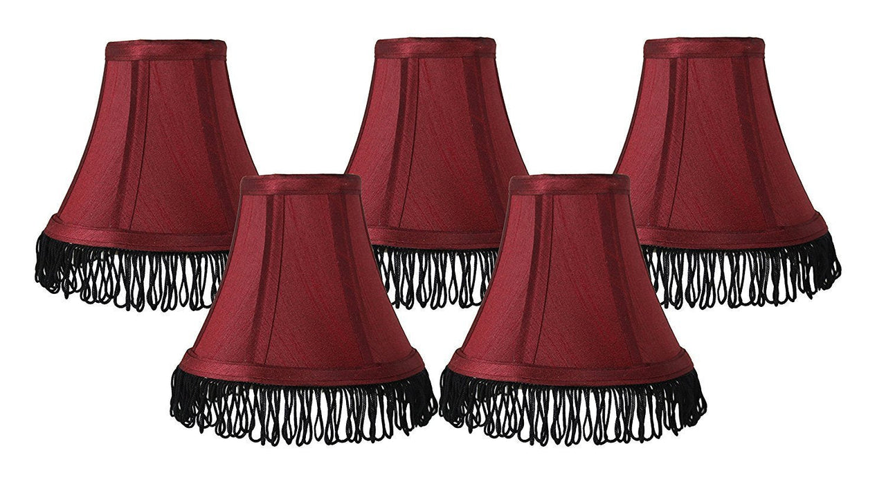 Silk 6-inch Bell with Fringe Chandelier Lamp Shade - 5 Colors