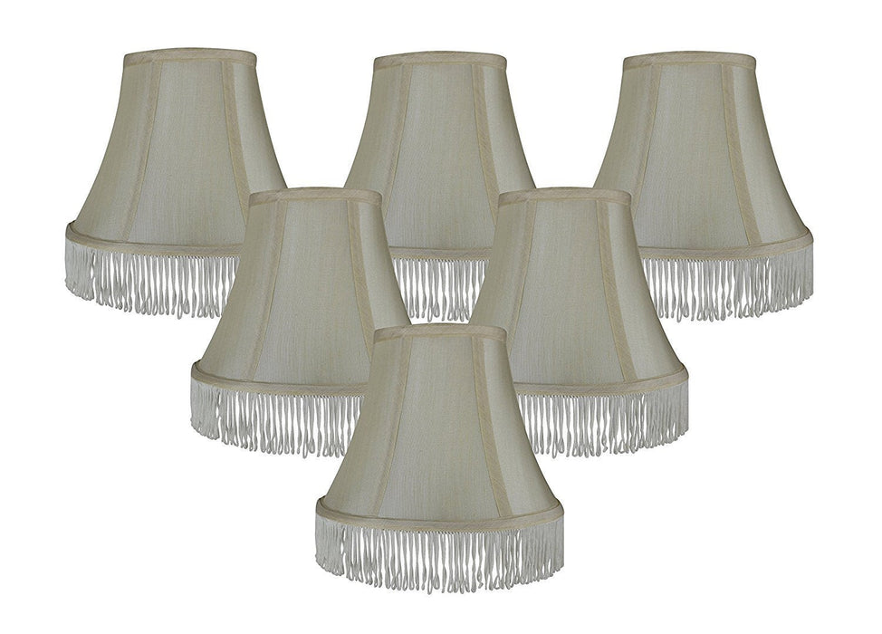 Silk 6-inch Bell with Fringe Chandelier Lamp Shade - 5 Colors