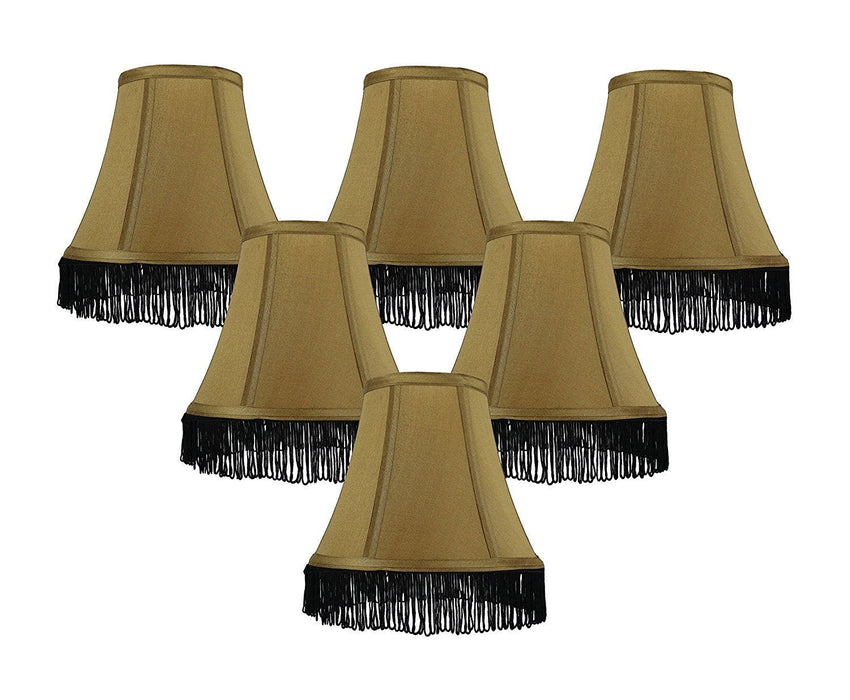Silk 6-inch Bell with Fringe Chandelier Lamp Shade - 5 Colors