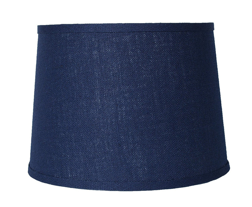 Blue Burlap Drum Lampshade, Spider Fitter