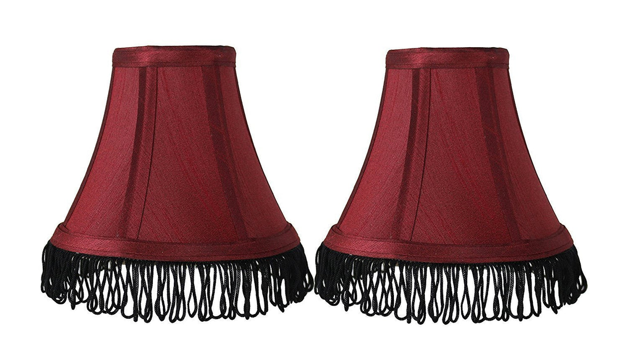 Silk 6-inch Bell with Fringe Chandelier Lamp Shade - 5 Colors