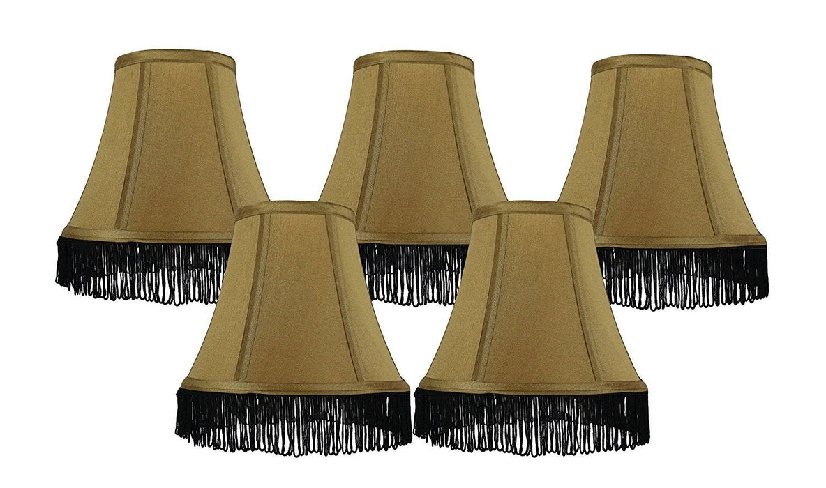 Silk 6-inch Bell with Fringe Chandelier Lamp Shade - 5 Colors