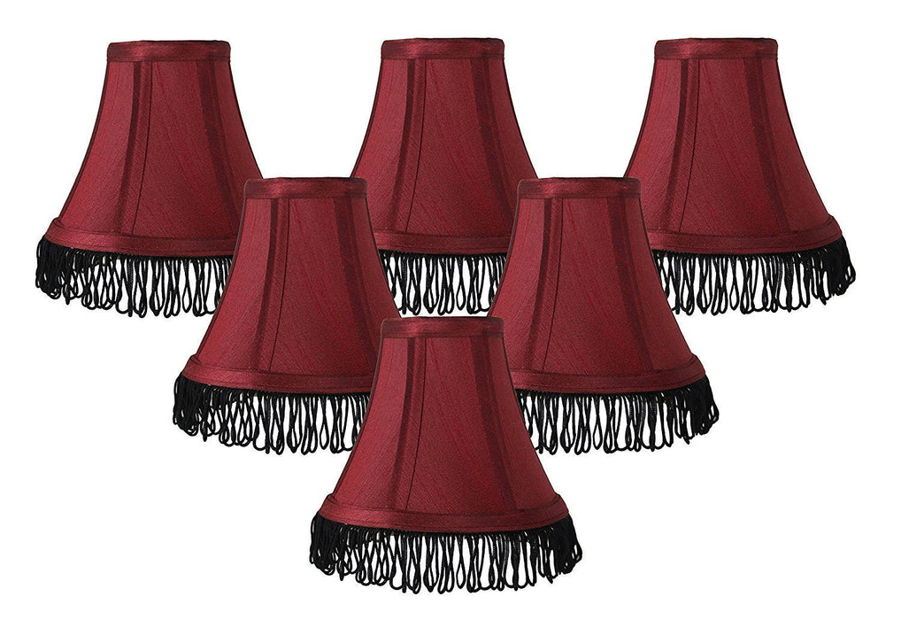 Silk 6-inch Bell with Fringe Chandelier Lamp Shade - 5 Colors