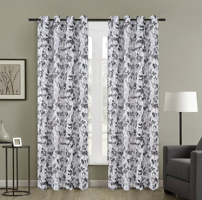 Central Park Set of 2 Faux Linen Sheer Curtain Panels