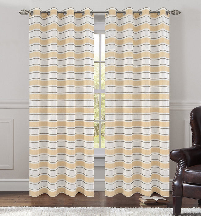 Deneuve Faux Linen Sheer Curtain Panels with Grommets - 4 Colors