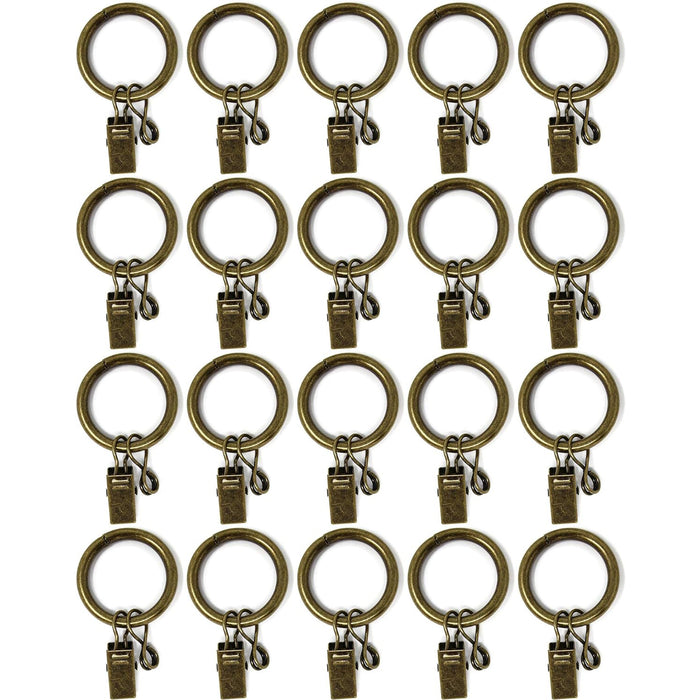 20PCS Solid Metal Window Drapery Curtain Panel Ring with Eyelet, 1" Inner Diameter, Fits Up to 3/4" Rod Multicolor