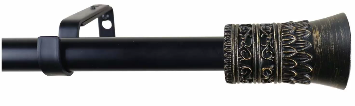 Urbanest 1-inch Diameter Tribale Adjustable Single Drapery Curtain Rod