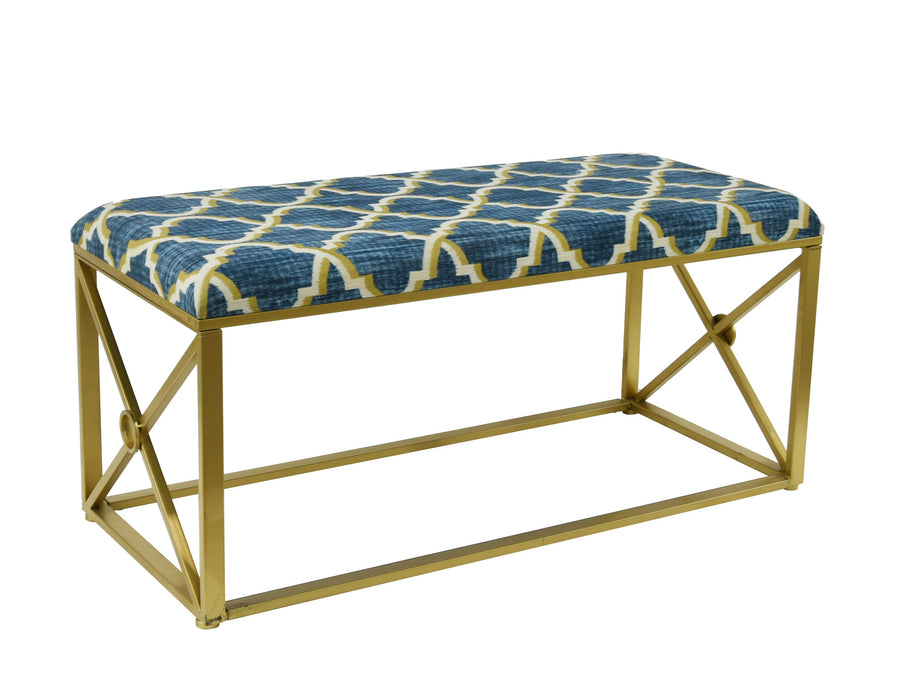 Vanderbilt Upholstered Metal Bench, 19 1/2-inch Tall