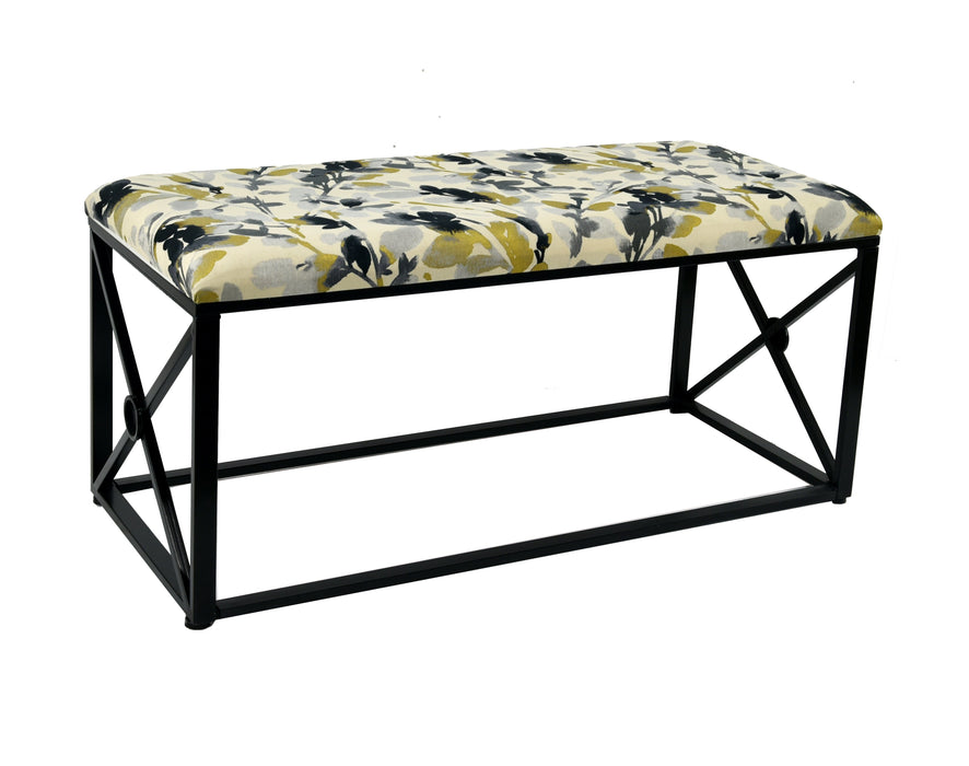 Vanderbilt Upholstered Metal Bench, 19 1/2-inch Tall