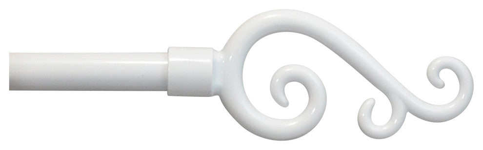 Urbanest Adjustable Scroll Finial Curtain Drapery Rod Set, 5-8-inch
