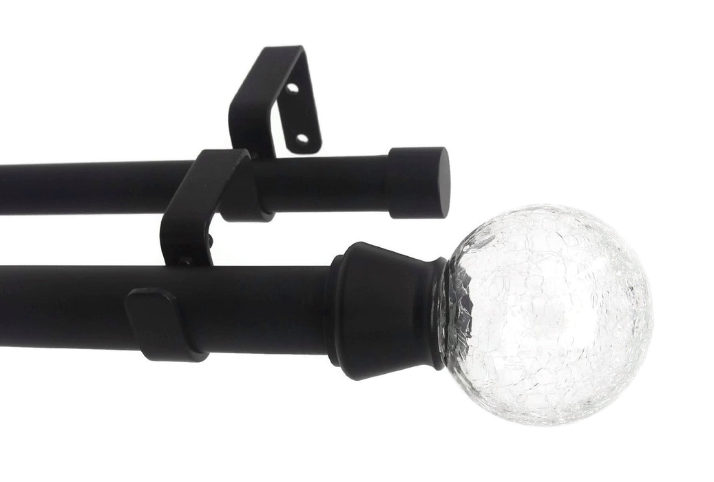 Urbanest Crackle Glass Manhattan 1-inch 3-4-inch Double Drapery Curtain Window Rod Set