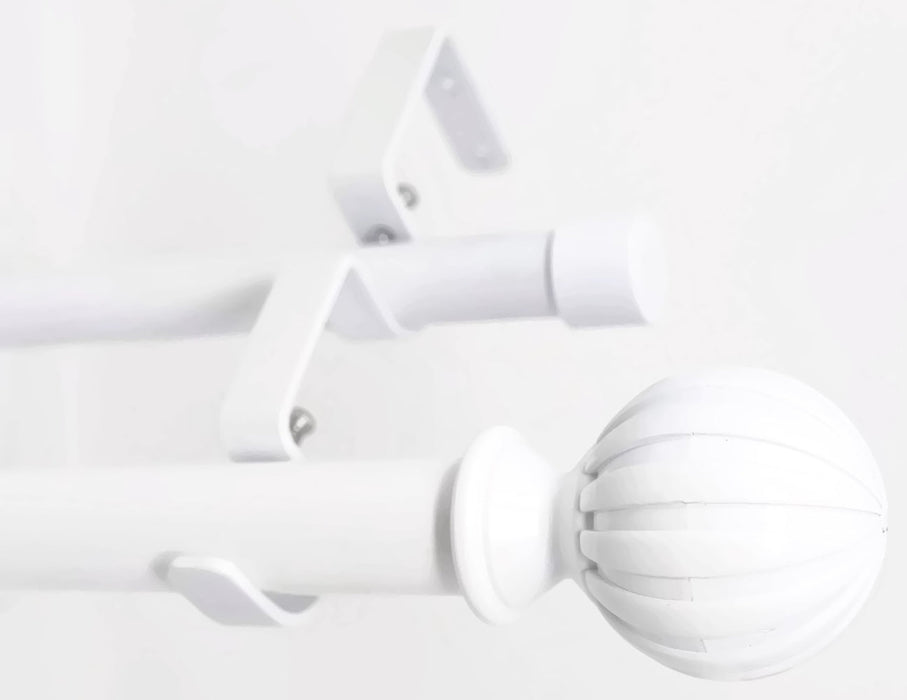 Urbanest Fluted Ball Manhattan 1-inch 3-4 inch Double Drapery Curtain Window Rod Set