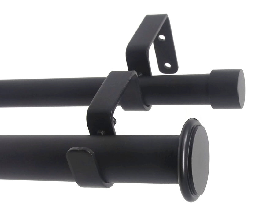 Urbanest Bouton Manhattan 1 inch 3-4 inch Double Drapery Curtain Window Rod Set
