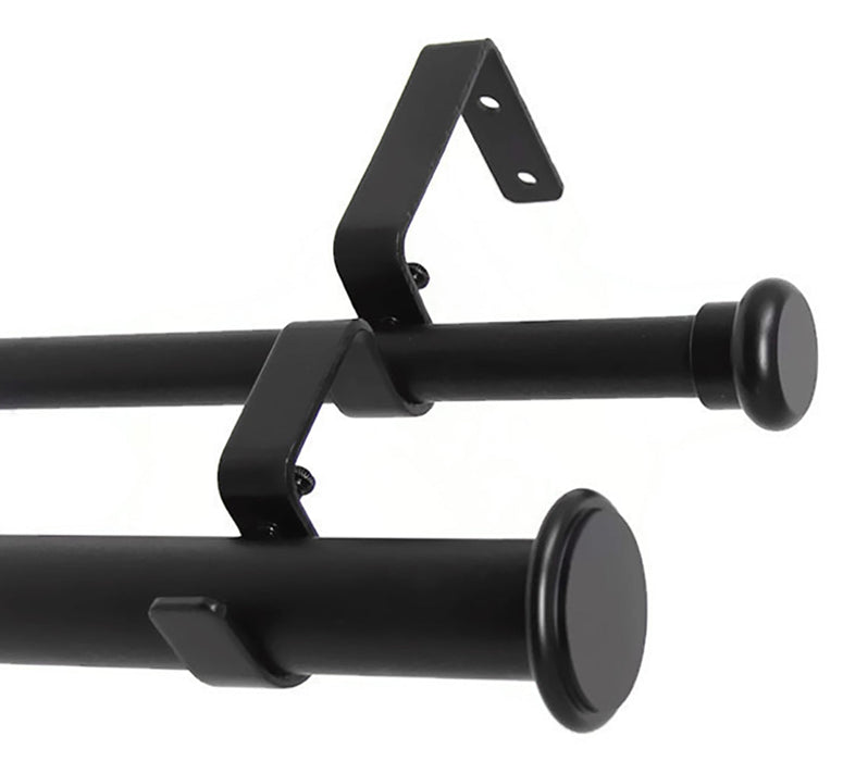 Urbanest Bouton Flat Button 1-inch 5-8 inch Double Drapery Curtain Window Rod Set