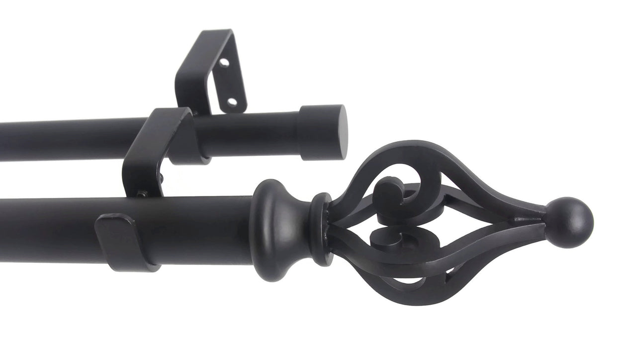Urbanest Portia Manhattan 1-inch 3-4 inch Double Drapery Curtain Window Rod Set