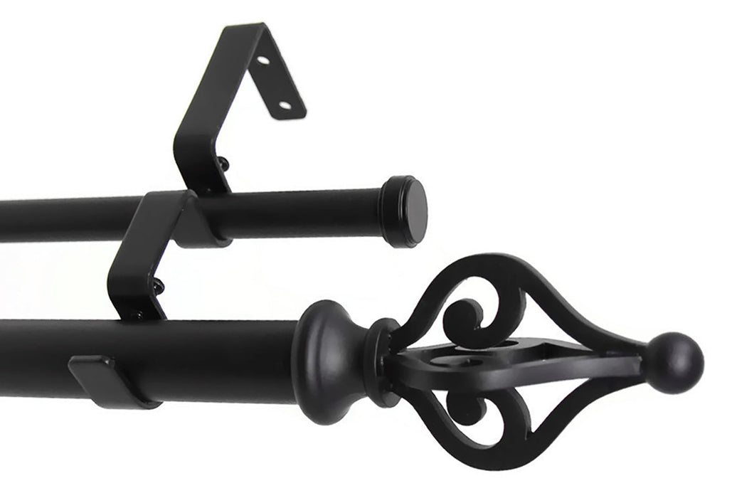 Urbanest Portia Manhattan 1-inch 5-8 inch Double Drapery Curtain Window Rod Set