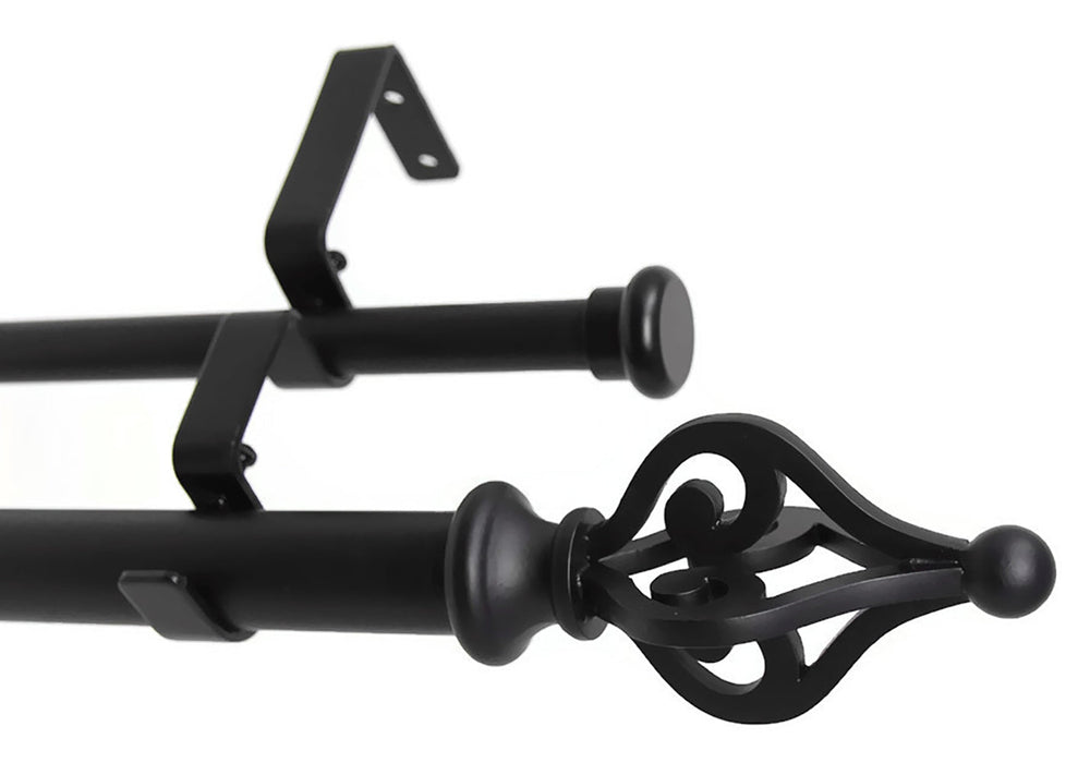 Urbanest Portia Flat Button 1-inch 5-8 inch Double Drapery Curtain Window Rod Set