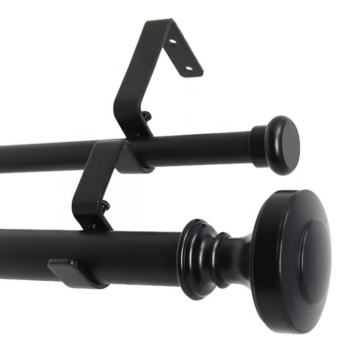 Urbanest Semplice Flat Button 1-inch 5-8 inch Double Drapery Curtain Window Rod Set