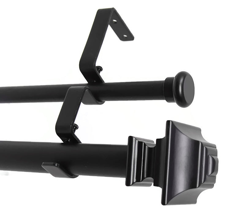 Urbanest Pila Flat Button 1-inch 5-8 inch Double Drapery Curtain Window Rod Set