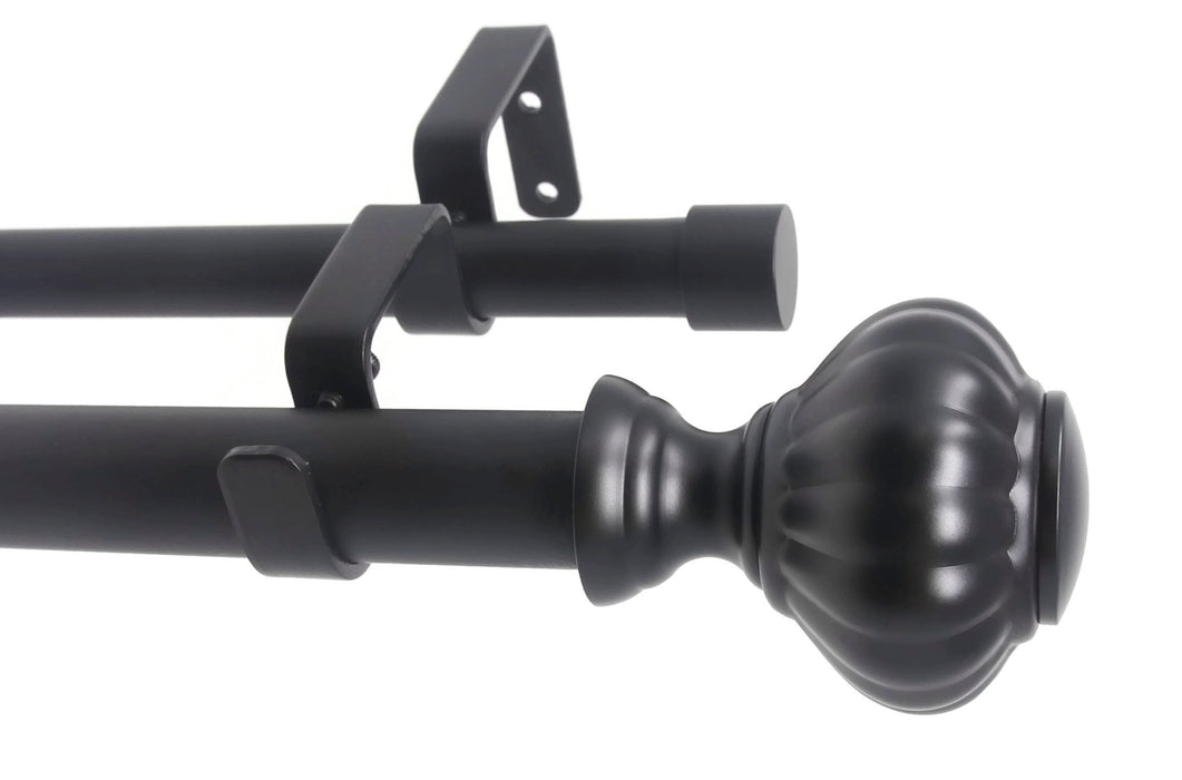 Urbanest Door Knob Manhattan 1-inch 3-4 inch Double Drapery Curtain Window Rod Set