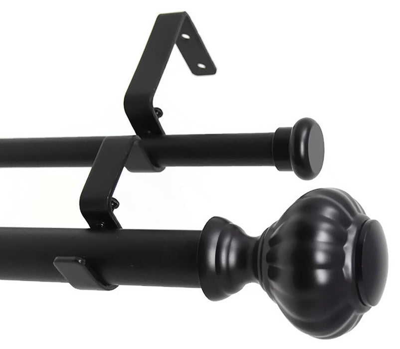 Urbanest Door Knob Flat Button 1-inch 5-8 inch Double Drapery Curtain Window Rod Set