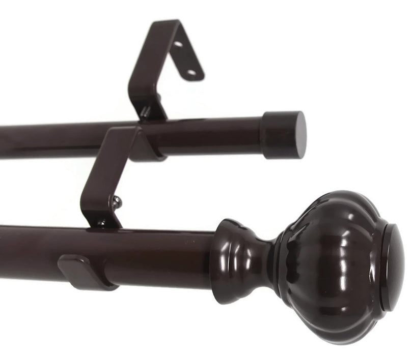 Urbanest Door Knob Manhattan 1-inch 3-4 inch Double Drapery Curtain Window Rod Set