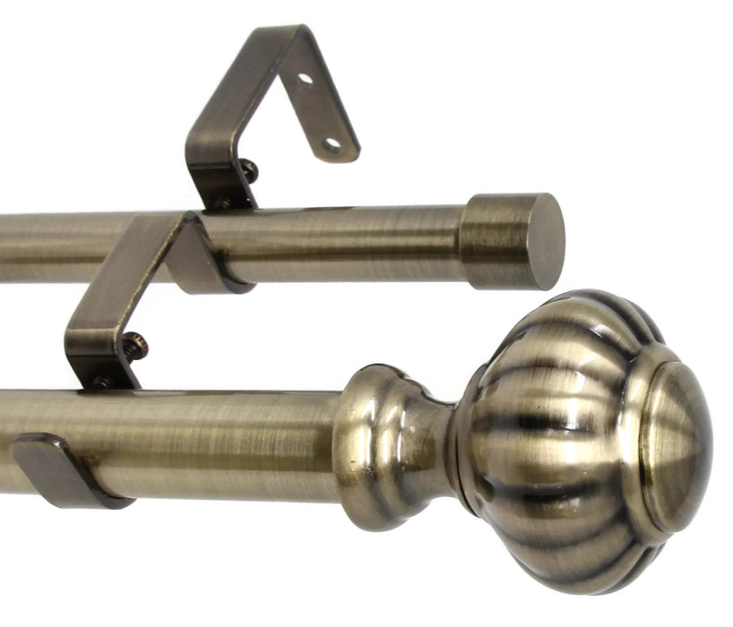 Urbanest Door Knob Manhattan 1-inch 3-4 inch Double Drapery Curtain Window Rod Set