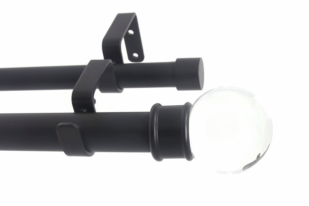 Urbanest Crystal Ball Manhattan 1-inch 3-4 inch Double Drapery Curtain Window Rod Set