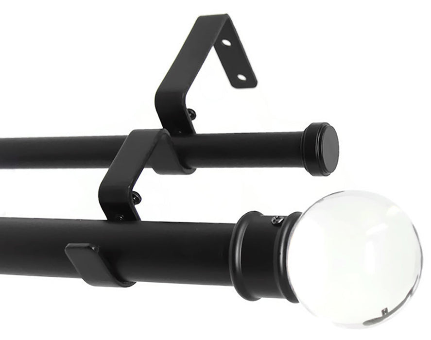 Urbanest Crystal Ball Manhattan 1" 5/8" Double Drapery Curtain Window Rod Set