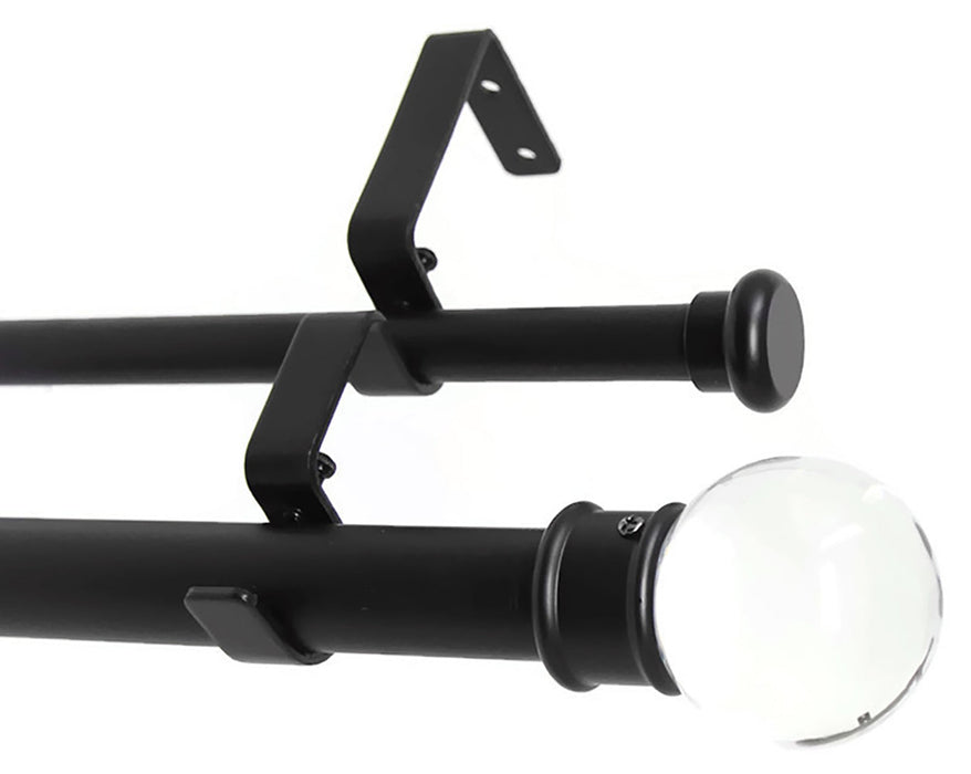 Urbanest Crystal Ball Flat Button 1-inch 5-8 inch Double Drapery Curtain Window Rod Set
