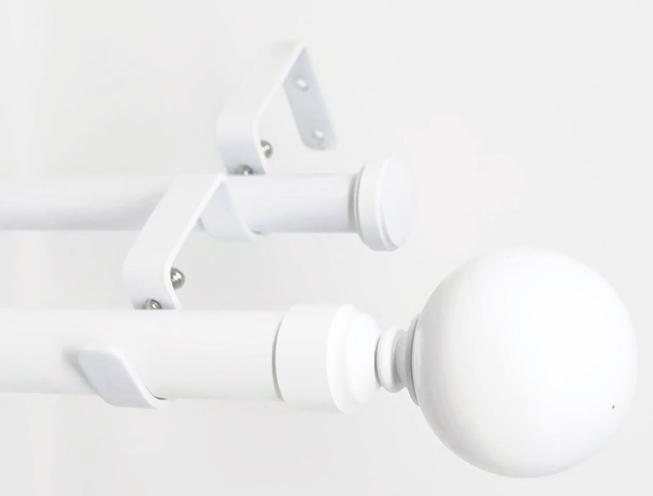 Urbanest Steel Ball Flat Button 1" 3/4" Double Drapery Curtain Window Rod Set
