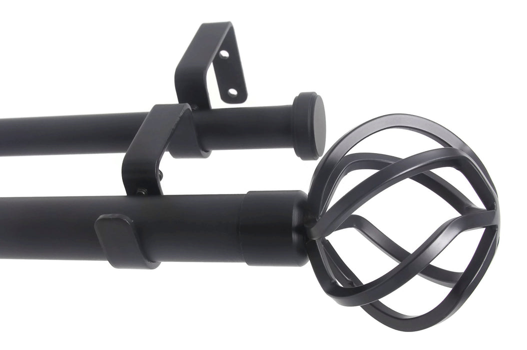 Urbanest Zeffoli Flat Button 1-inch 3-4 inch Double Drapery Curtain Window Rod Set
