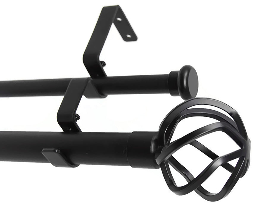 Urbanest Zeffoli Flat Button 1-inch 5-8-inch Double Drapery Curtain Window Rod Set